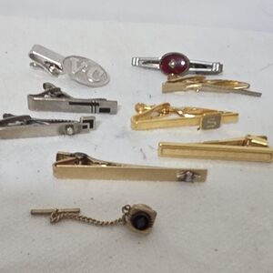 Gold and Silver Tie Clips Set